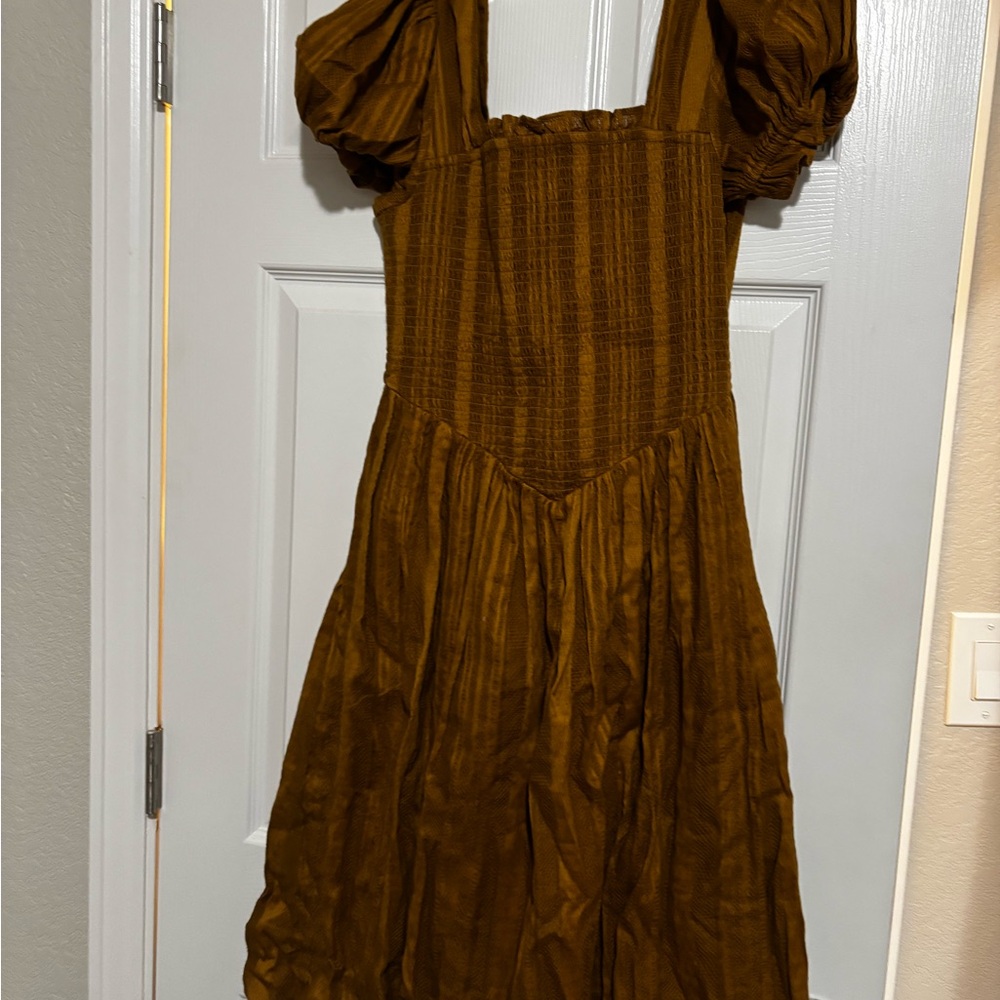 Jessakae Brown Puff Sleeve Dress
